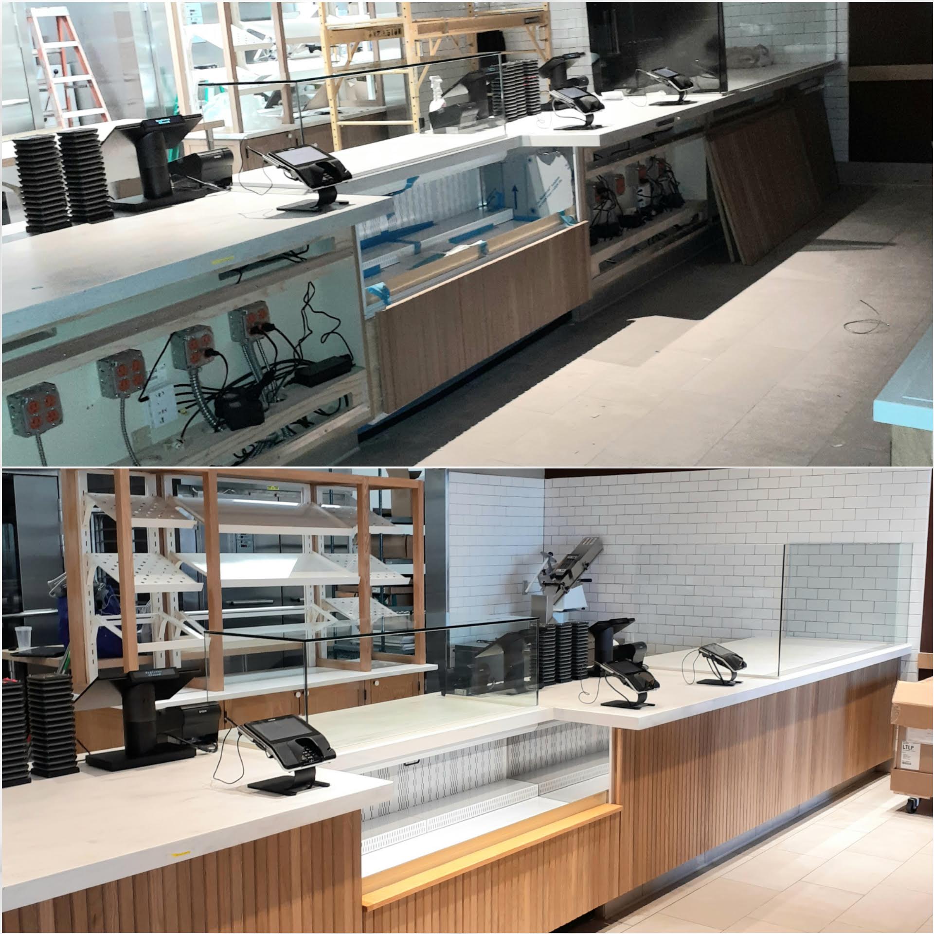 Commercial space before and after cleaning by Prime Finish Cleaning Co.